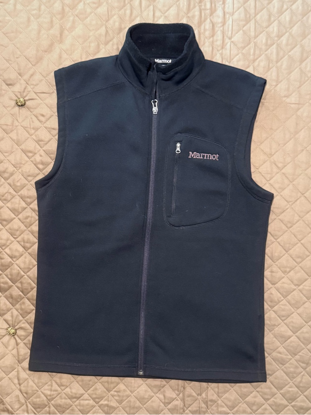 Men’s Marmot Black Full-Zip Fleece Vest